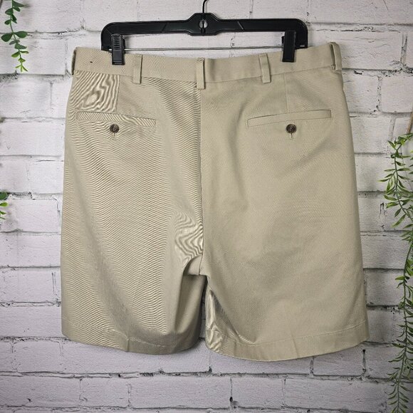 MENS BROOKS BROTHERS 346 ADVANTAGE SHORTS KHAKI SIZE 35 EUC - Picture 2 of 6